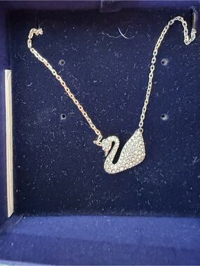 Swarovski Silver Pavé Swan Pendant Necklace